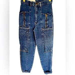 JEANJER BLUE JEANS Size 7/8 Juniors- Cargo style EUC Vintage